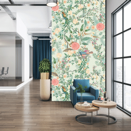 Vintage decorative garden for Traditional flower and bird Chinoiserie wallpaper.