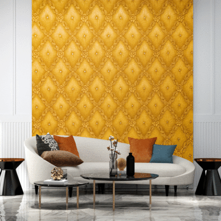Gold Abstract Background with Flowers Wallpaper