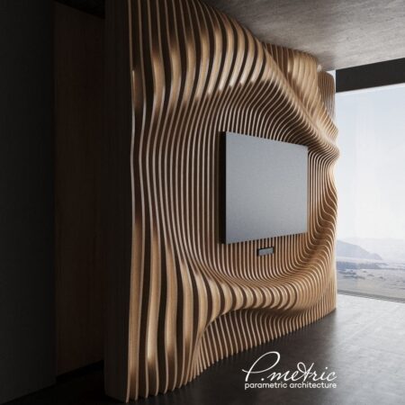 Parametric Wavy Wooden Wall Décor Squire design