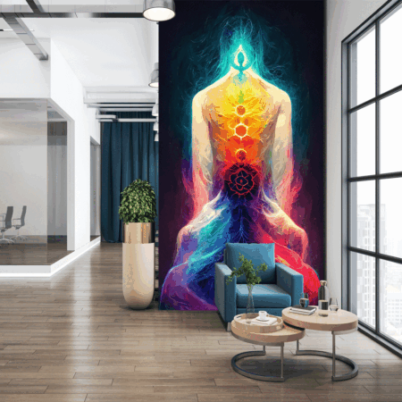 Abstract Design Multicolored Chakra Powerful Energy Chakra Mandala Flower 3d Illustration Wallpaper