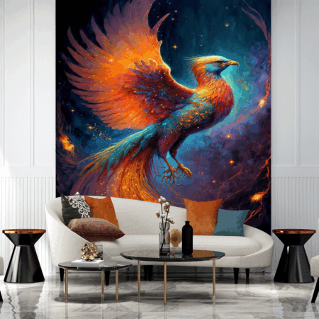Golden Phoenix Glow Wallpaper