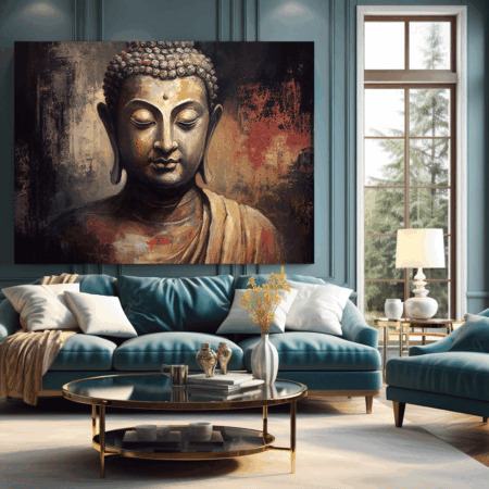 Buddha Statue Oil Painting