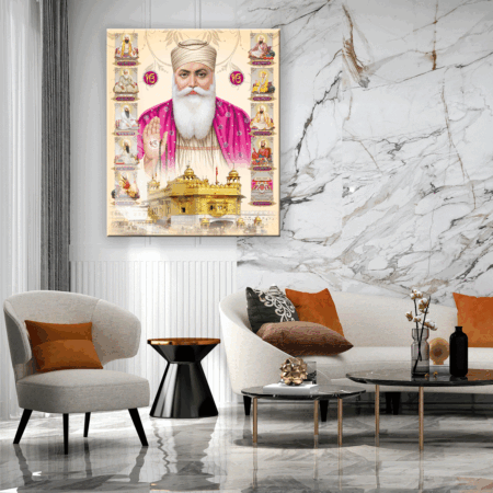 DUS Guru Sikhism Guru Nanak Golden Temple Glass Art Paintings